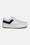 City Wings sneaker side view in white and black – full‑grain leather upper with black PONY chevron stripe, City Wings logo patch and gum sole.