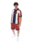 Joshua Stripe Mesh Football Tee
