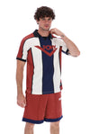 Joshua Stripe Mesh Football Tee