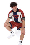 Joshua Stripe Mesh Football Tee